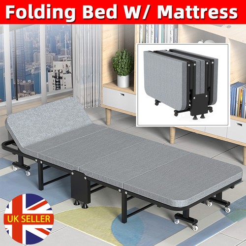 Folding single bed - bed, mattress