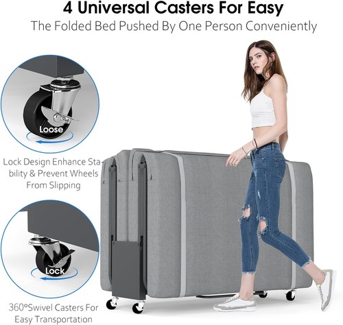 Foldable rollaway bed with - rollaway,