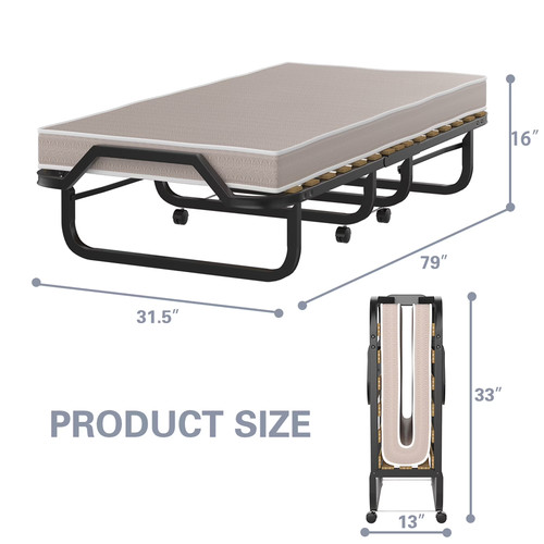 Foldable rollaway guest bed - foldable,